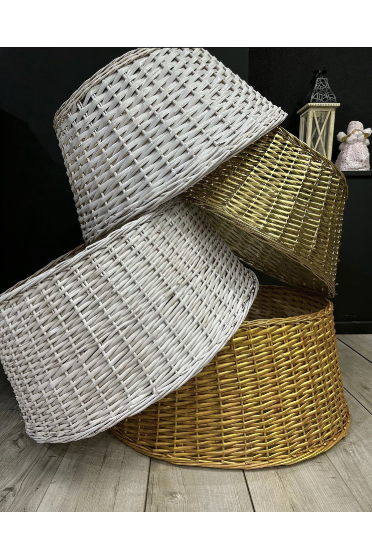 Корзина для елки из натуральной лозы золотой Корзина для елки из натуральной лозы золотой