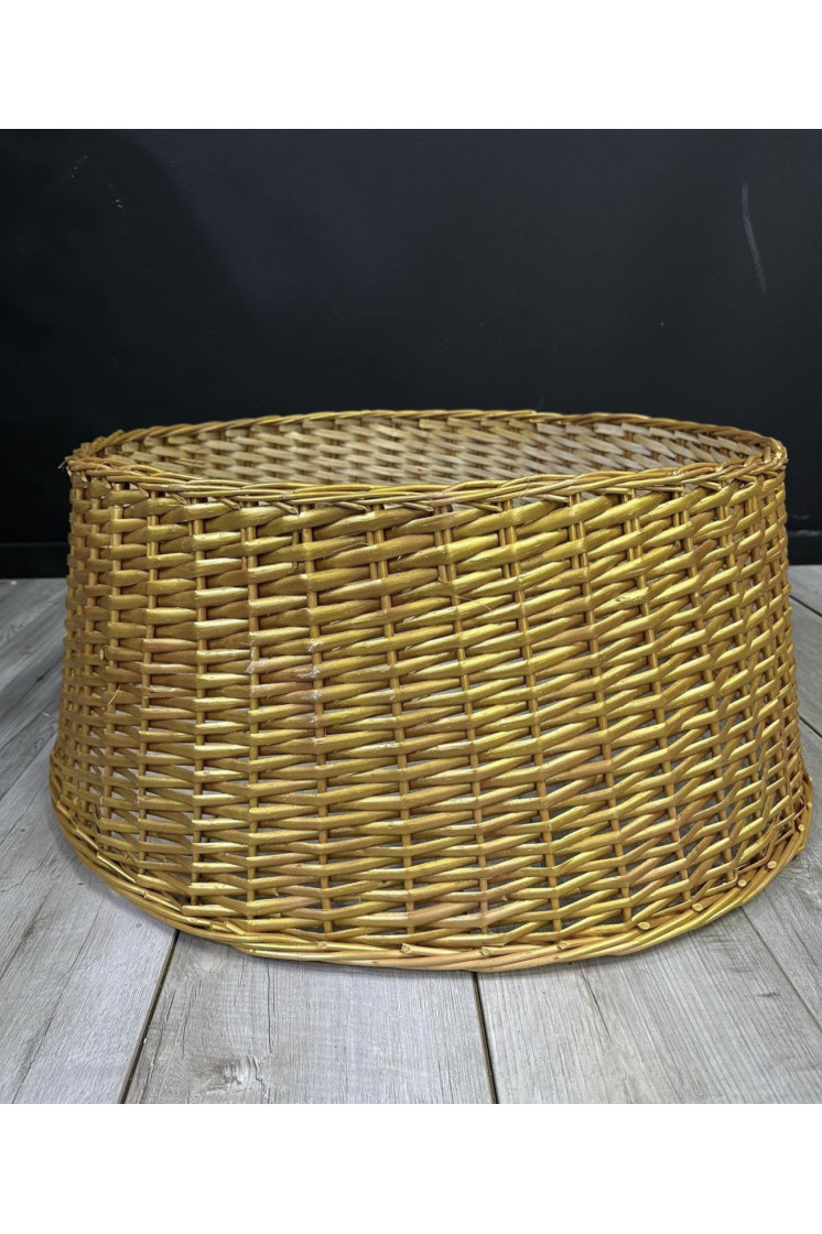 Корзина для елки из натуральной лозы золотой Корзина для елки из натуральной лозы золотой
