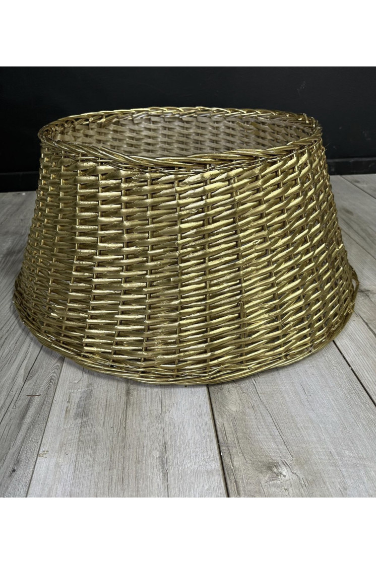 Корзина для елки из натуральной лозы золотой Корзина для елки из натуральной лозы золотой