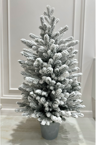 Искусственная литая елка в горшке 1м заснеженная Искусственная литая елка в горшке 1м заснеженная
