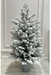 Искусственная литая елка в горшке 1м заснеженная