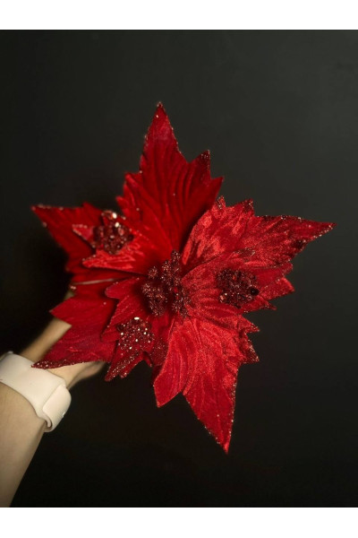 Украшения на елку искусственные декоративные цветы