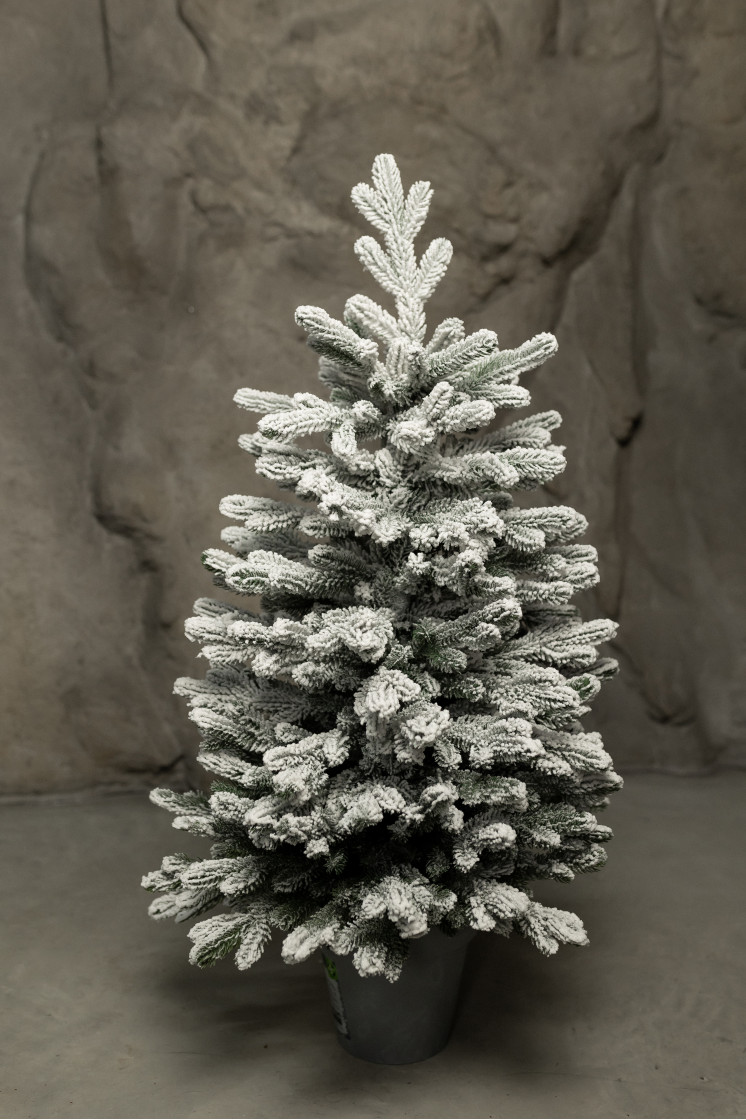 Искусственная литая елка в горшке 1м заснеженная Искусственная литая елка в горшке 1м заснеженная