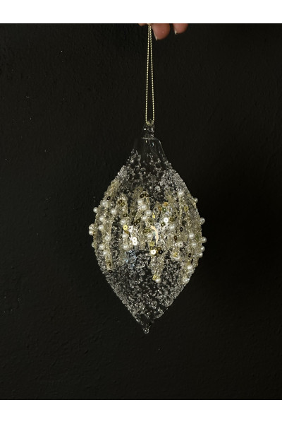 Финиал 13 см  Стеклянная новогодняя игрушка для декора елки